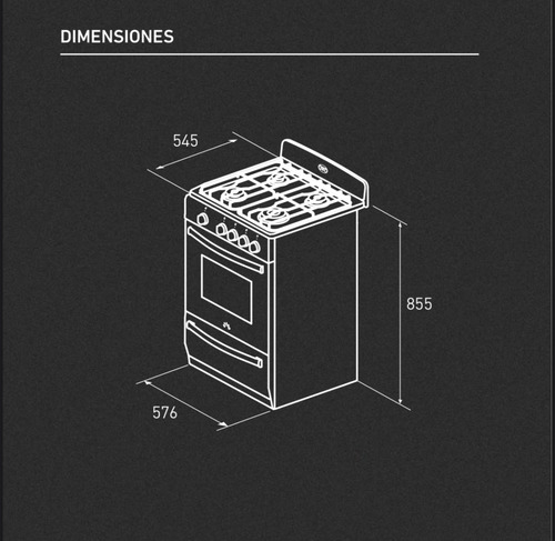 Imagen 3 de 4 de Cocina Tst 57.6 Cm Blanca Multigas Parrilla Envios