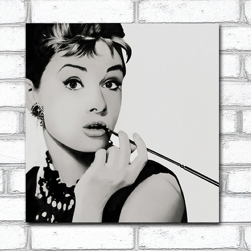 Imagem 5 de 8 de Kit 4 Quadros Para Sala Cinema Audrey Marilyn 60x60cm R2
