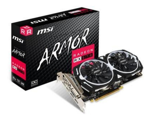 Imagem 1 de 4 de Placa De Video Rx 570 8gb Msi Armor Oc Gddr5 Rx570