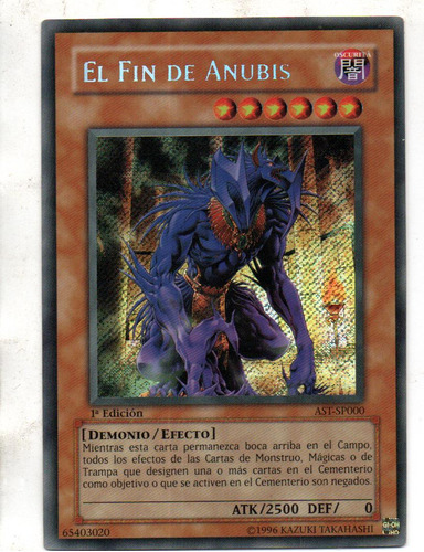 El Fin De Anubiscarta Yugi Ast-sp000 Secret Rare