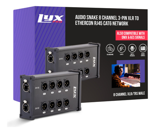 Cable Xlr Breakout Lyxpro De 8 Canales, Doble Entrada, 3 Pin