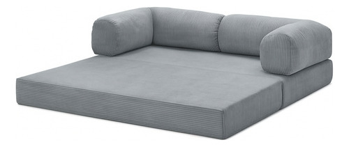 Sillon Teddy Convertible Sofa / Cama Living Gris Oscuro Liso