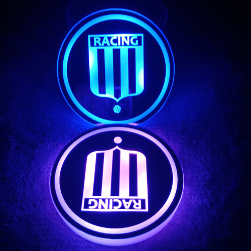 Posa Vasos Rgb Personalizado Logo Clubes De Futbol Argentino Racing Azul Marino