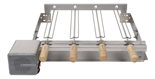 Giragrill Churrasqueira Em Inox P Pre-moldadas C 4 Espetos Kit 2004 S Original Giragrill