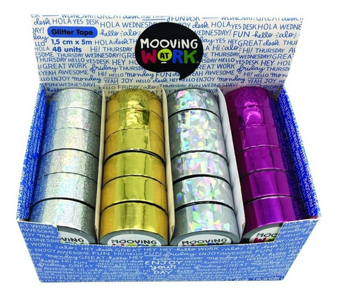 Washi Tape Cinta Metalizada X5 Metros Mooving At Work