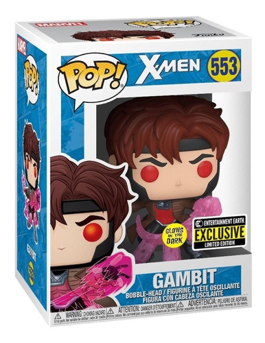 Funko Pop Gambit #553 Ee Sticker Marvel Exclusivo Brilla