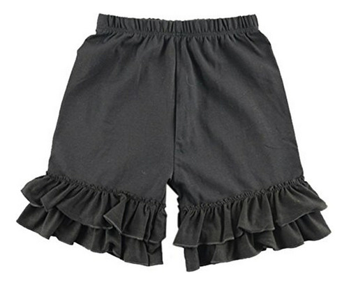 Shorts De Algodón Doble Volante Para Bebé Niña Wennikids®.