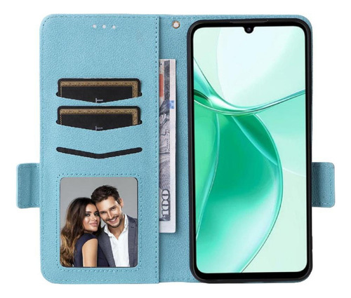 Funda Abatible For Zte Blade A55 Con Ranuras Magnéticas De