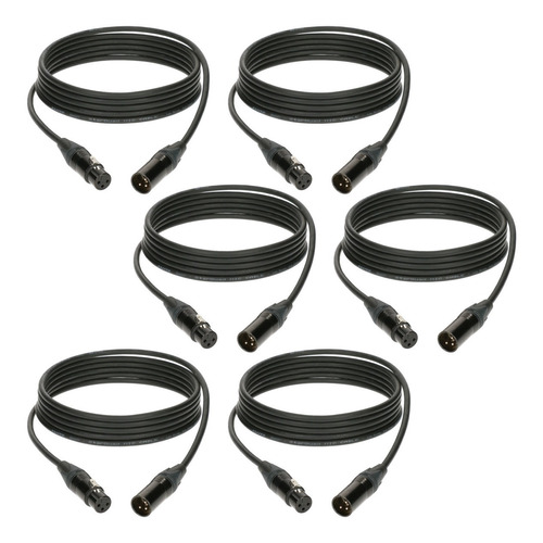 6 Cable Xlr Dmx Canon Para Microfono Canon 9 Metros La Roca