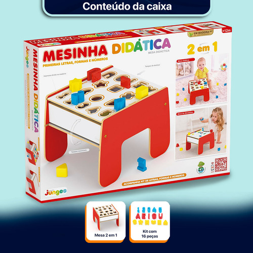 Mesinha Didática Infantil 2 Em 1 Desenho E Lógica Junges