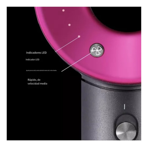 Secador De Pelo Profesional 2400w Premium 3 Velocidades Gris/rosa