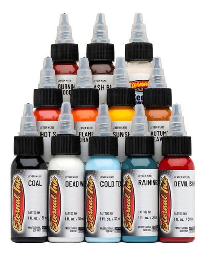 Kit Tinta Para Tatuar Eternal Ink Levgen Series 1 Oz 12 Pzas