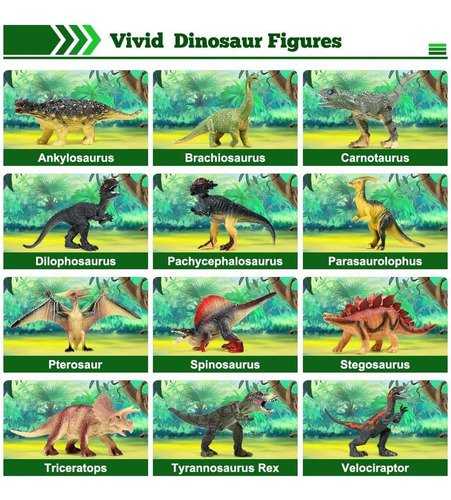 Juguetes De Dinosaurio Jurassic Fruse, 12 Pcs Figuras De Din