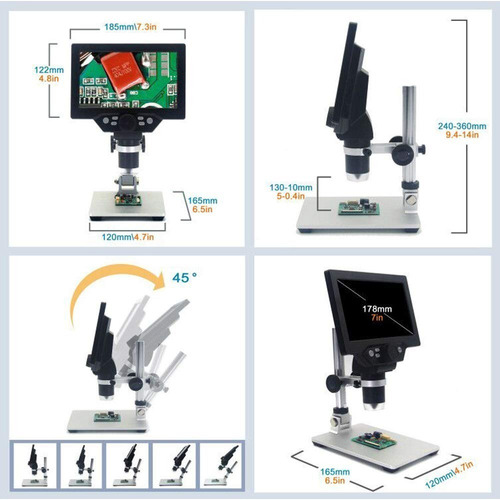 Microscopio Optico Digital 1200x Electronico Pantalla Led Hd