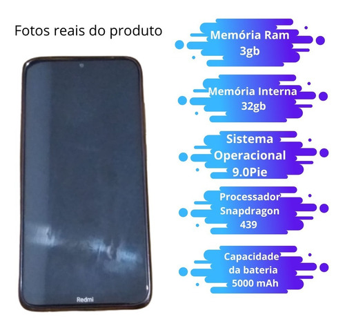 Celular Xiaomi Redmi 8 - Ram 3gb - Memória Interna 32gb