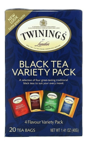 Twinings, Embalagem Sortida De Chá Preto, 20 Saches,40g Eua