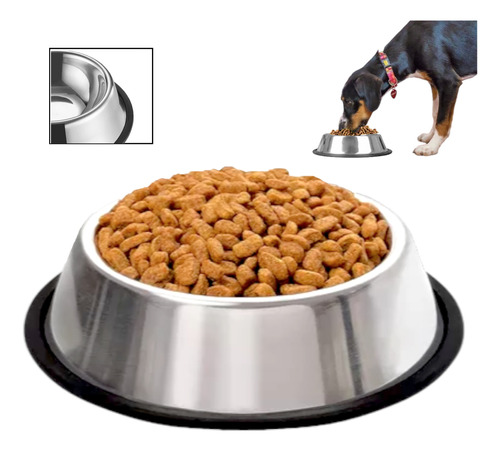 Plato Tazón Comedero Para Perros Antiderrapante 32oz Grande