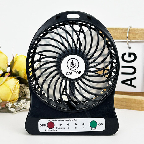 Mini Ventilador Portátil 3 Escritorio De Velocidad Con Luz 11 Cm N/a Negro Transparente Plástico 4