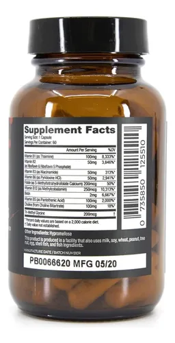 Dr. Nigma B Famous Complejo De Vitaminas Multi B De Alta Potencia Con L-5-mthf, 60 Cápsulas