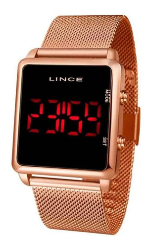 Relógio Lince Feminino Digital Rose Espelhado Mdr4619l Bxrx