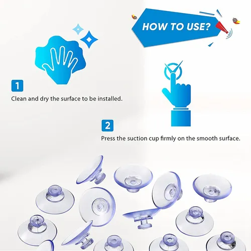 100 Ventosas Transparentes, Ventosas De Plástico, Almohadill