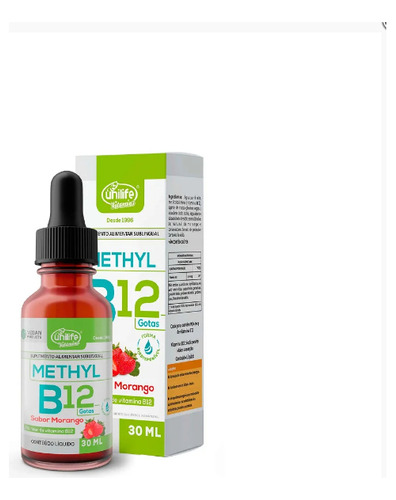 Methyl Vitamina B12 Sabor Morango Em Gotas De 30ml - Unilife