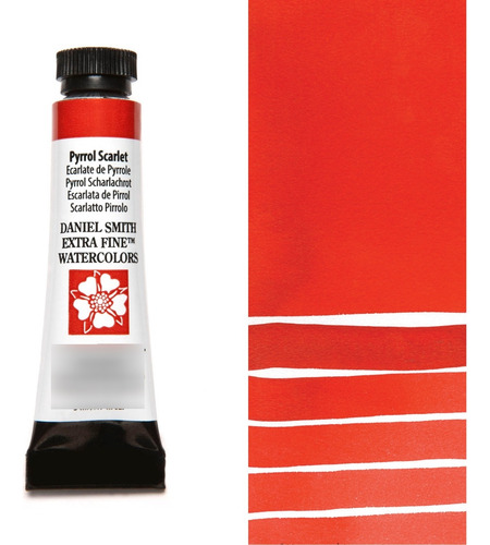 Aquarelas Daniel Smith Series 3 Extra Fine de 5 ml - Conjunto de pintura colorida Pyrrol Scarlet S3