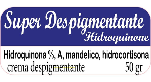Despigmentante Aclador Hidroquinona + Acido Mandelico 50 G