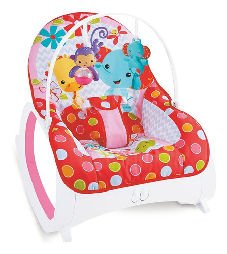 Cadeira de balanço para bebê Color Baby Safari T9171 rosa