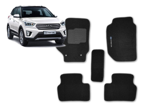 Jogo Tapetes Ecotap Soft Carpete Hyundai Creta 17/... Preto