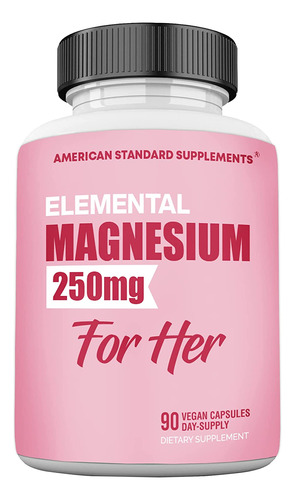 Glicinato De Magnesio Para Mujeres 250 Mg Elementales Por Un