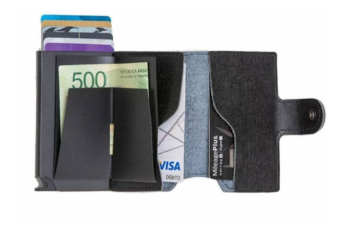 Imagen 4 de 4 de Billetera Walla Saffiano black cuero