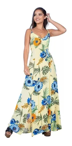 LIKE SHOP Vestido Verano Largo Mujer Floral Maxi Vestido 238