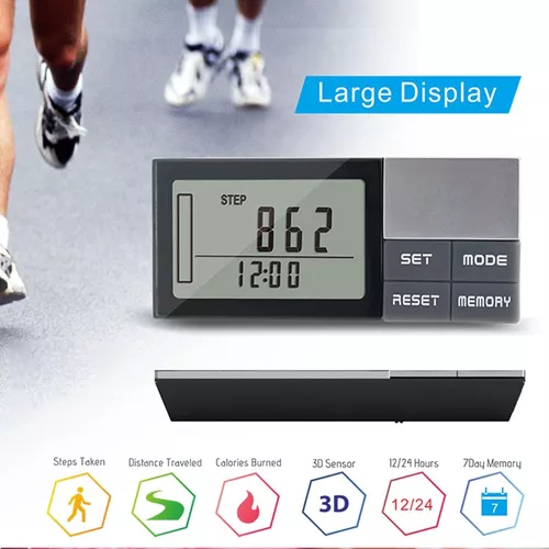 Contador de pasos podómetro para caminar, podómetro de bolsillo simple  contador de calorías a pie con gran pantalla LCD