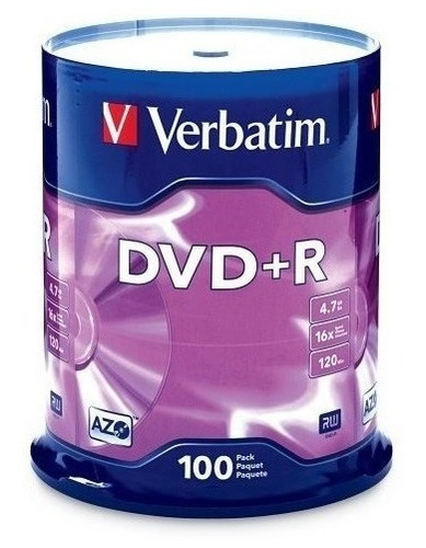 Verbatim Dvdr 47gb 16x Azo Disco Grabable 100 Disco Husillo 