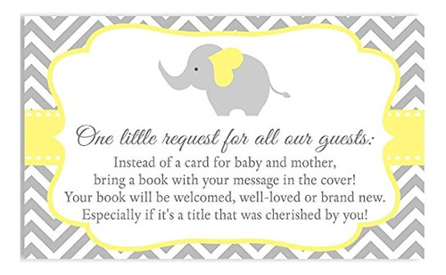 Chevron Elephant Bring Book Cards, Baby Shower, Género...