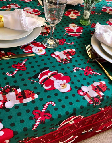 Imagem 3 de 5 de Toalha De Mesa Retangular 8 Lug Tecido Oxford Estampas Natal