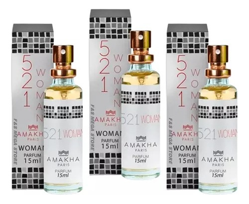 Kit 3 Perfume 521 Woman  Amakha  Con Envio Gratis Excelentes