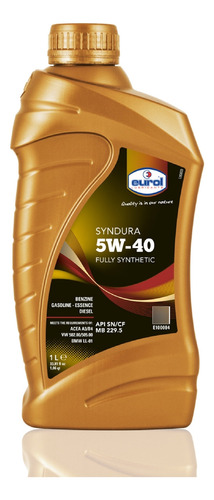 Aceite 100% Sintético Eurol Syndura 5w40 / 1 Litro