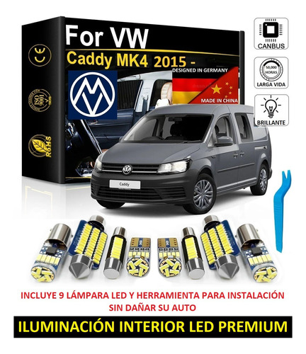Kit Iluminación Interior Premium Led Blanco Vw Caddy 2015 -