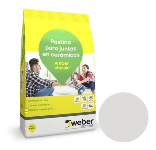 Pastina Weber Classic 2 Kg Antihongo Impermeable Acabad Fino Color Hueso