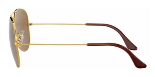 Anteojos de sol Ray-Ban Aviator Classic Large con marco de metal color polished gold, lente brown de cristal clásica, varilla polished gold de metal - RB3025