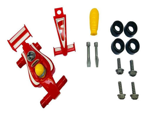Carrinho F1 Pit Stop Seninha 14 Pc Desmontavel Brinquedo