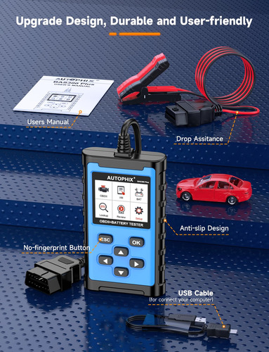 Escáner Obd2 Autophix 2 En 1 Con Probador De Batería,