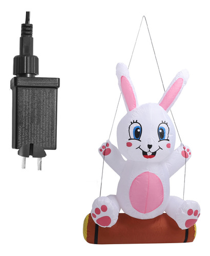Decoración Inflable Con Diseño De Conejo De Pascua, Led, 3,9