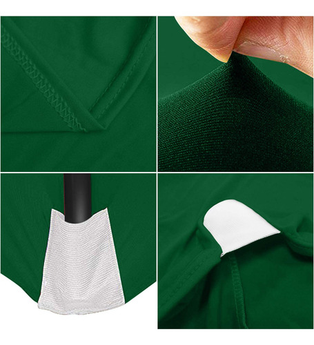 Mantel De Poliéster Elástico Verde Para Mesa Rectangular