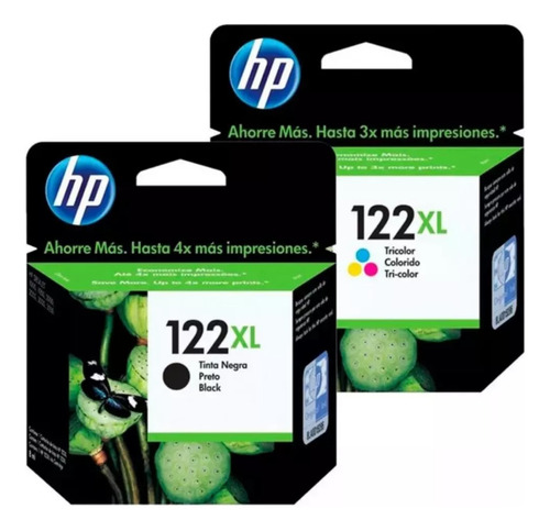 Pack Tinta Hp 122xl Negro Y Color Original 