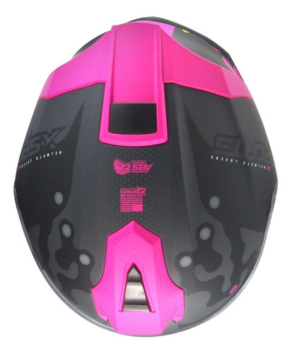Imagen 7 de 10 de Casco Moto Negro Rosado V151 X Sports - Gkmotos.uy