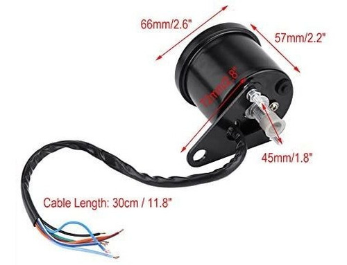 Imagen 2 de 6 de Velocimetro Universal Moto Custom Cafe Racer Negro Pem