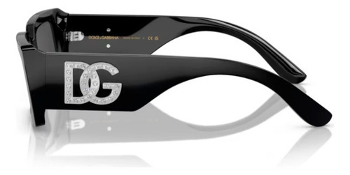 Lentes Dolce & Gabbana Dg4447b 335587 Black Dark Grey Diseño Solar